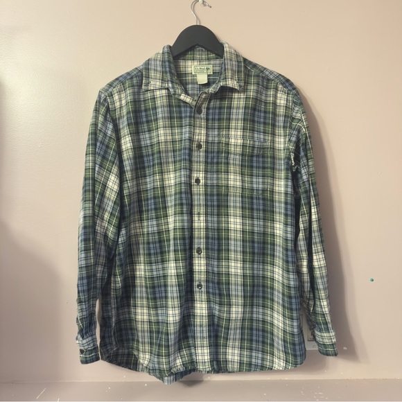 L.L Bean Plaid Buttondown Green Men Size L - Picture 1 of 9
